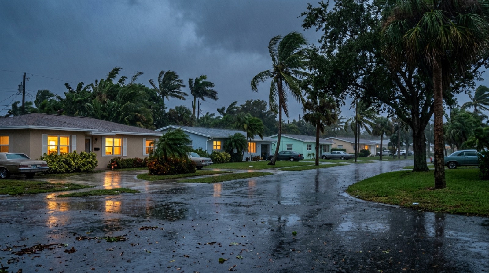 South Florida home with impact windows standing secure during a hurricane, serving Weston