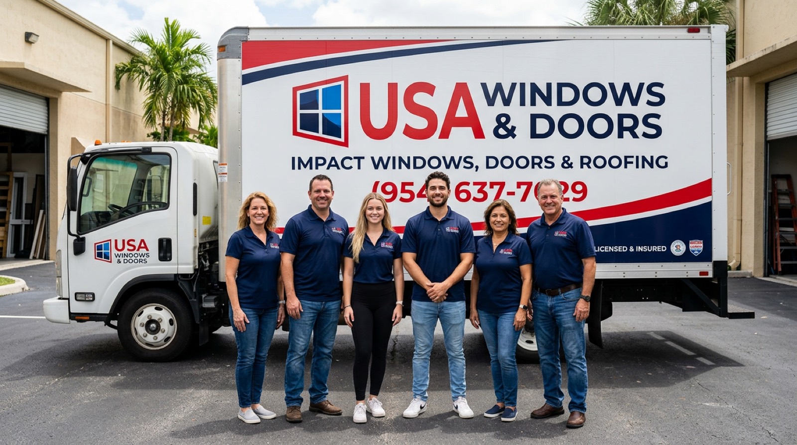 The USA Windows and Doors installation team in Sunrise, Florida